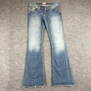 BKE Star Stretch Jeans Womens 30x35.5 Blue Low Rise Bootcut Embroidered Denim
